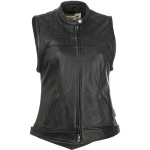 Hand Crafted Quilted Black Leather Vest
